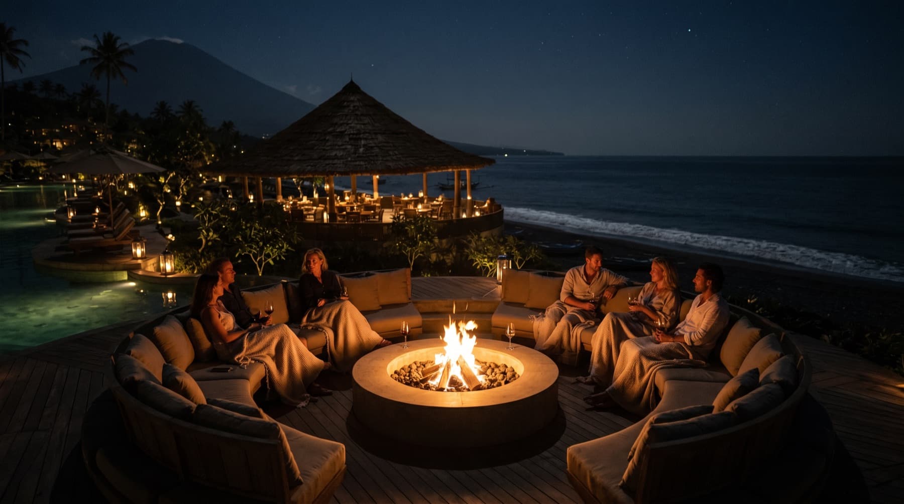 Evening fire lounge at KAPAL